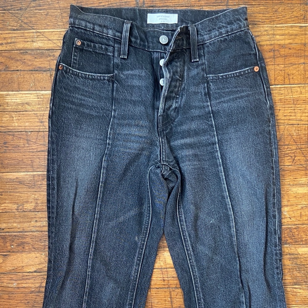 LEVI’s black denim button fly size 25